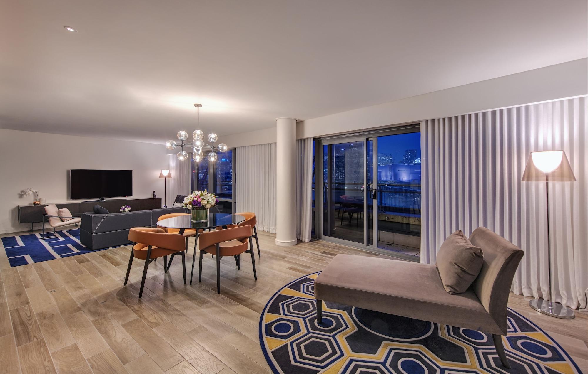The Star Grand Hotel And Residences Sydney Exteriér fotografie A living room at the hotel