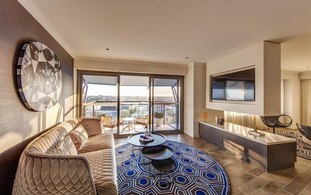 The Star Grand Hotel And Residences Sydney Exteriér fotografie The living room of a two-bedroom apartment at The Ivy Collection